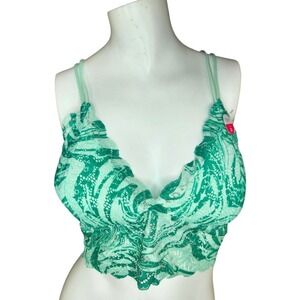 Rue 21 Green Lace Swirl Bralette Adjustable Straps Plus Size 2X‎ New